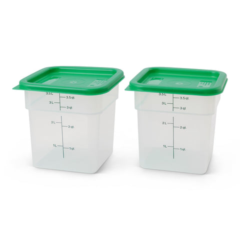 Cambro container holding prepped salad showing meal-prep convenience