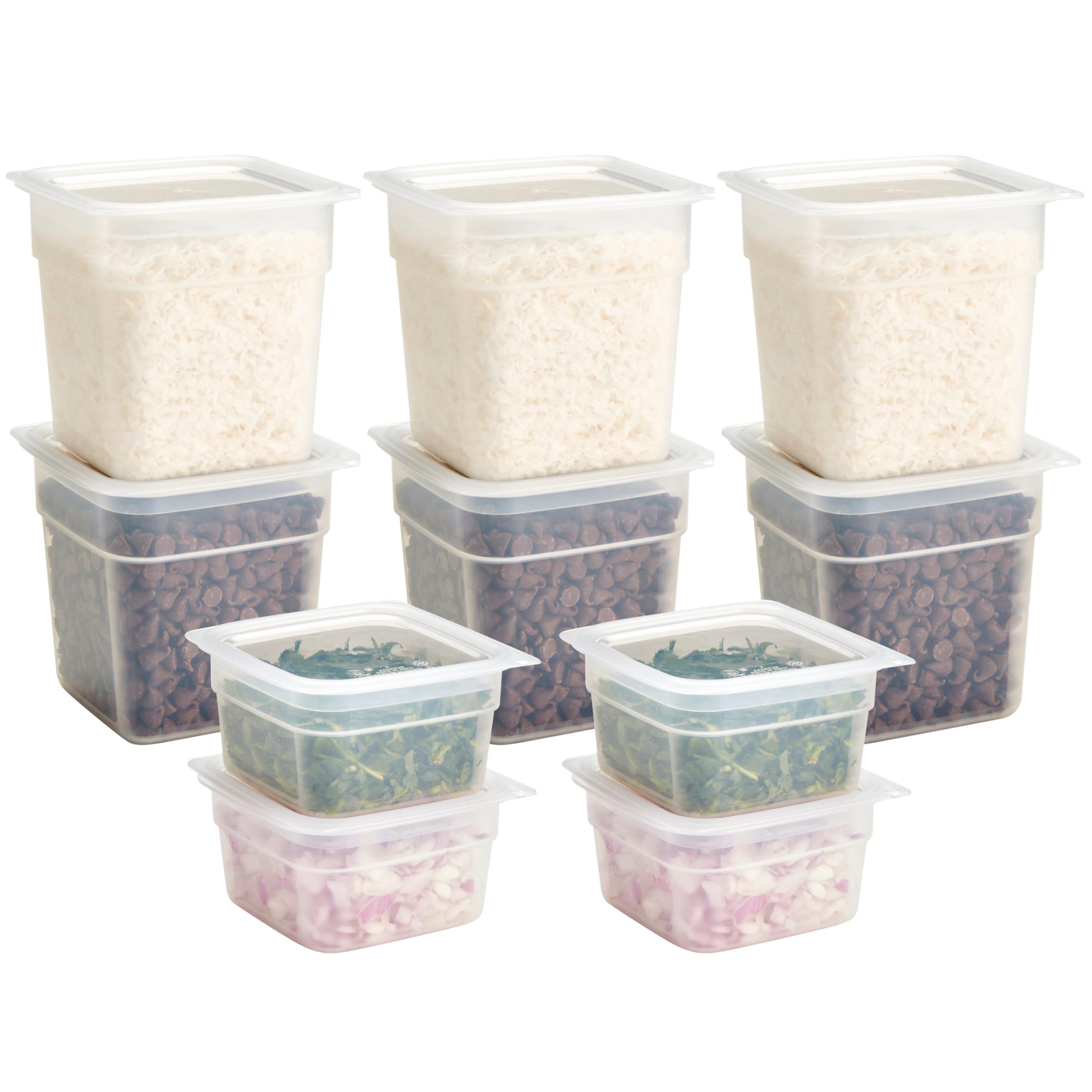 Cambro front packaging showing set contents and stackable benefit