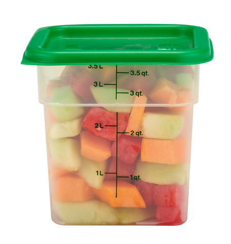 Cambro lid close-up highlighting secure snap seal benefit