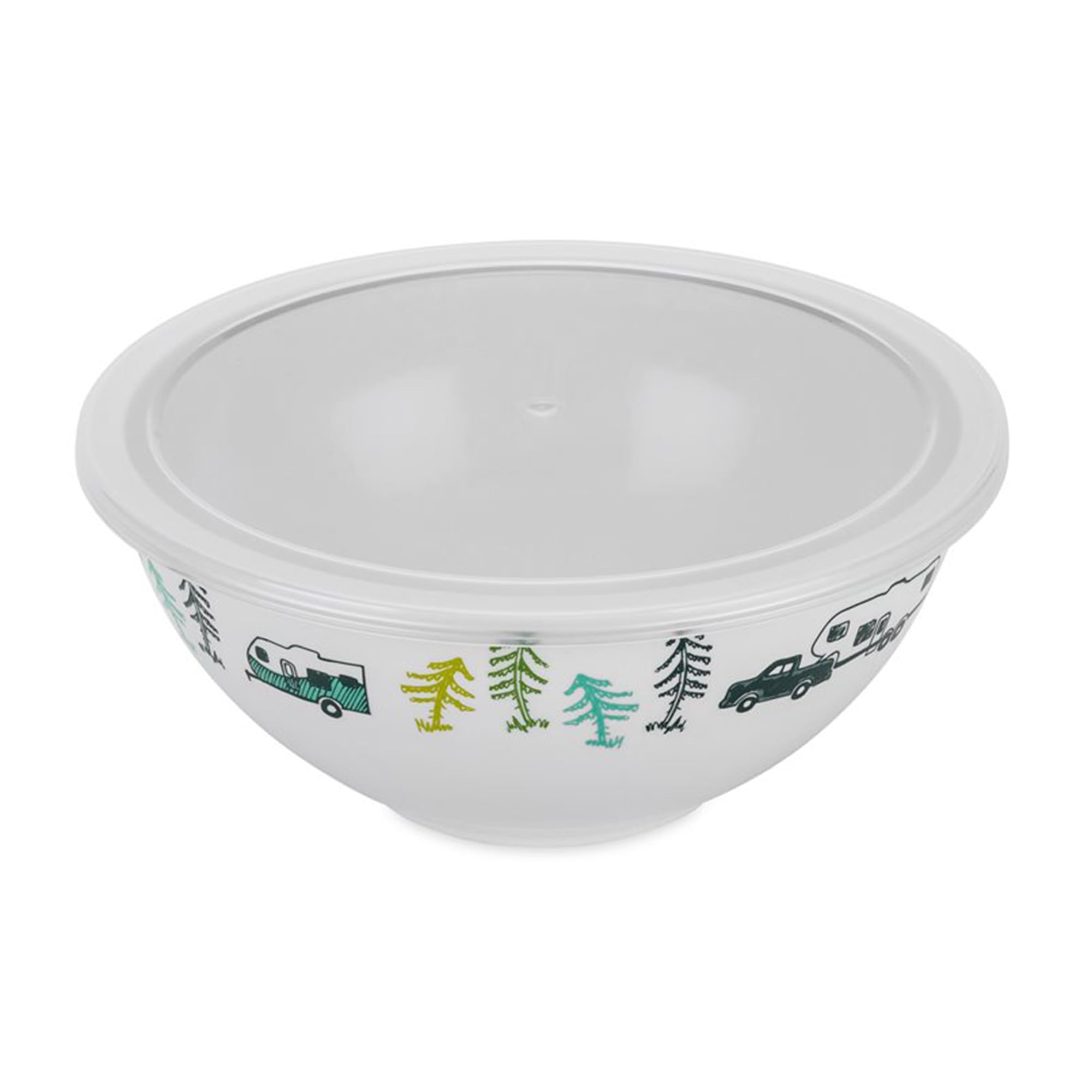 Camco plastic lid edge close-up showing secure fit to prevent spills