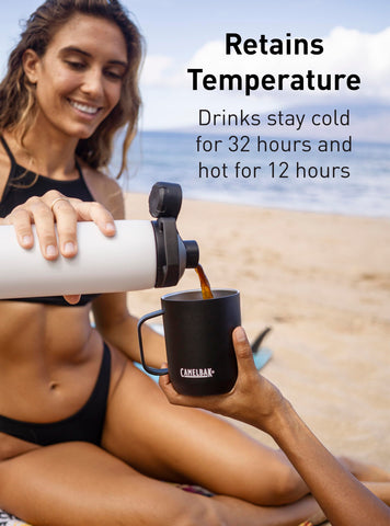 CamelBak cap detail with magnetic hinge for one-handed convenience and secure stowing