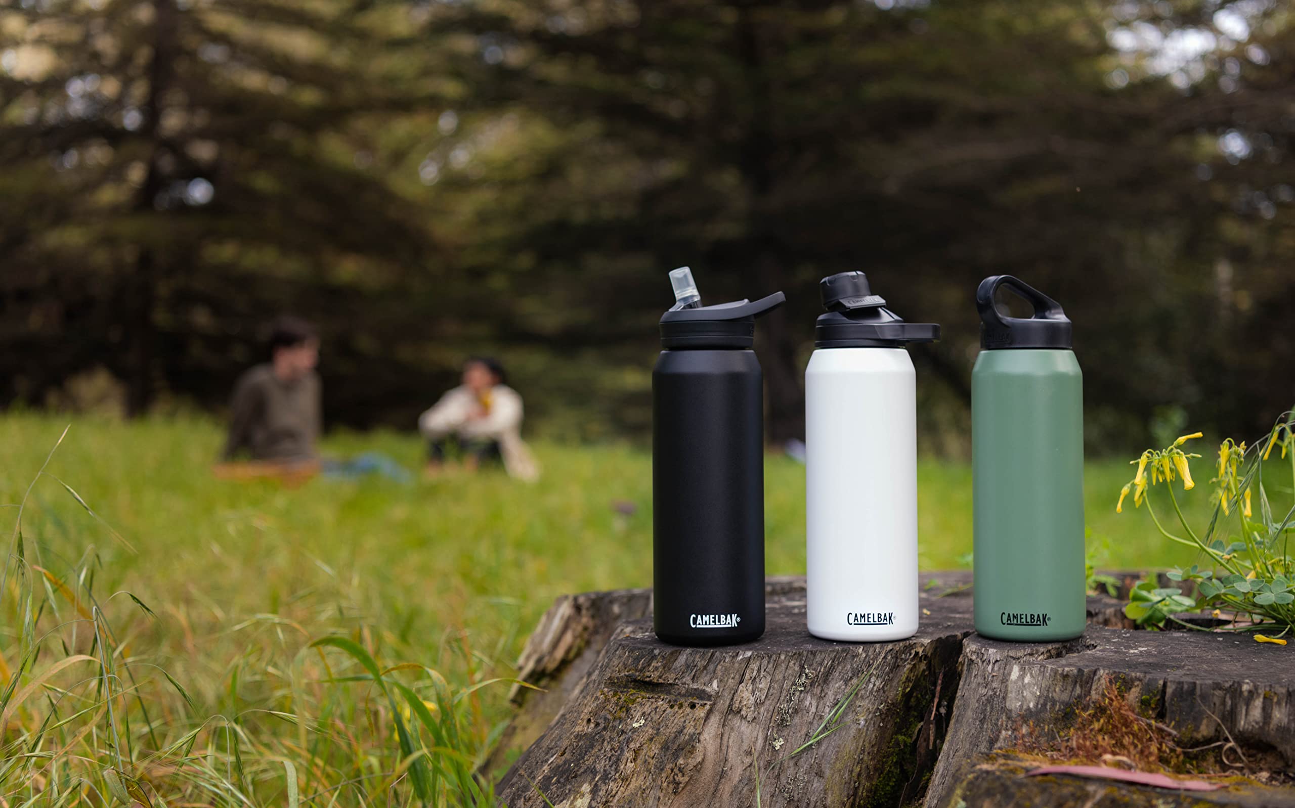 CamelBak Eddy+ held in hand for scale, 25oz capacity and comfortable one-handed use