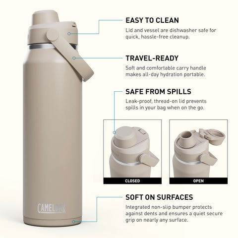 CamelBak Thrive Chug cutaway illustrating double-wall insulation for long-lasting temperature control