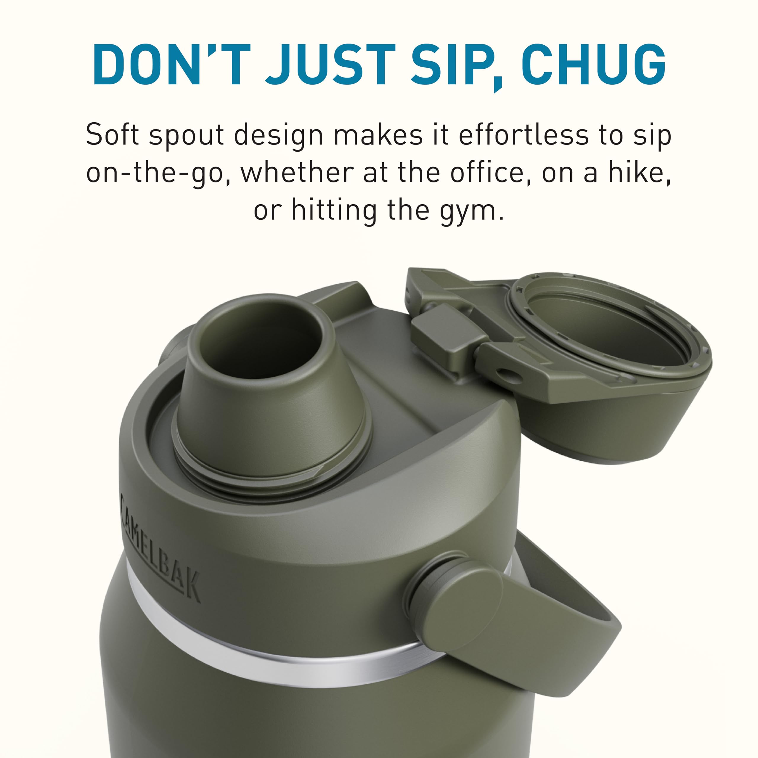 CamelBak Thrive Chug textured exterior close-up showing sweat-resistant benefit