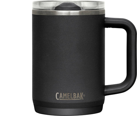 CamelBak Thrive mug front view showing compact profile and secure lid benefit