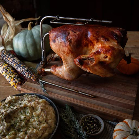 Camerons roaster on holiday table showcasing giftable presentation and entertaining ease