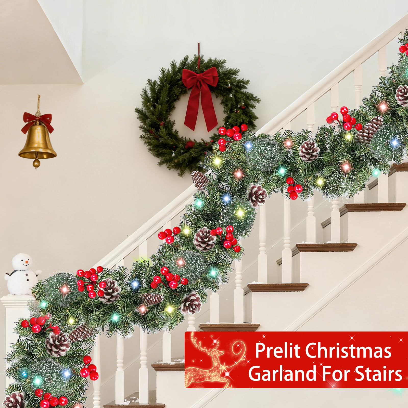 Camlinbo lit garland showing colorful LEDs and mode variety for customizable ambiance