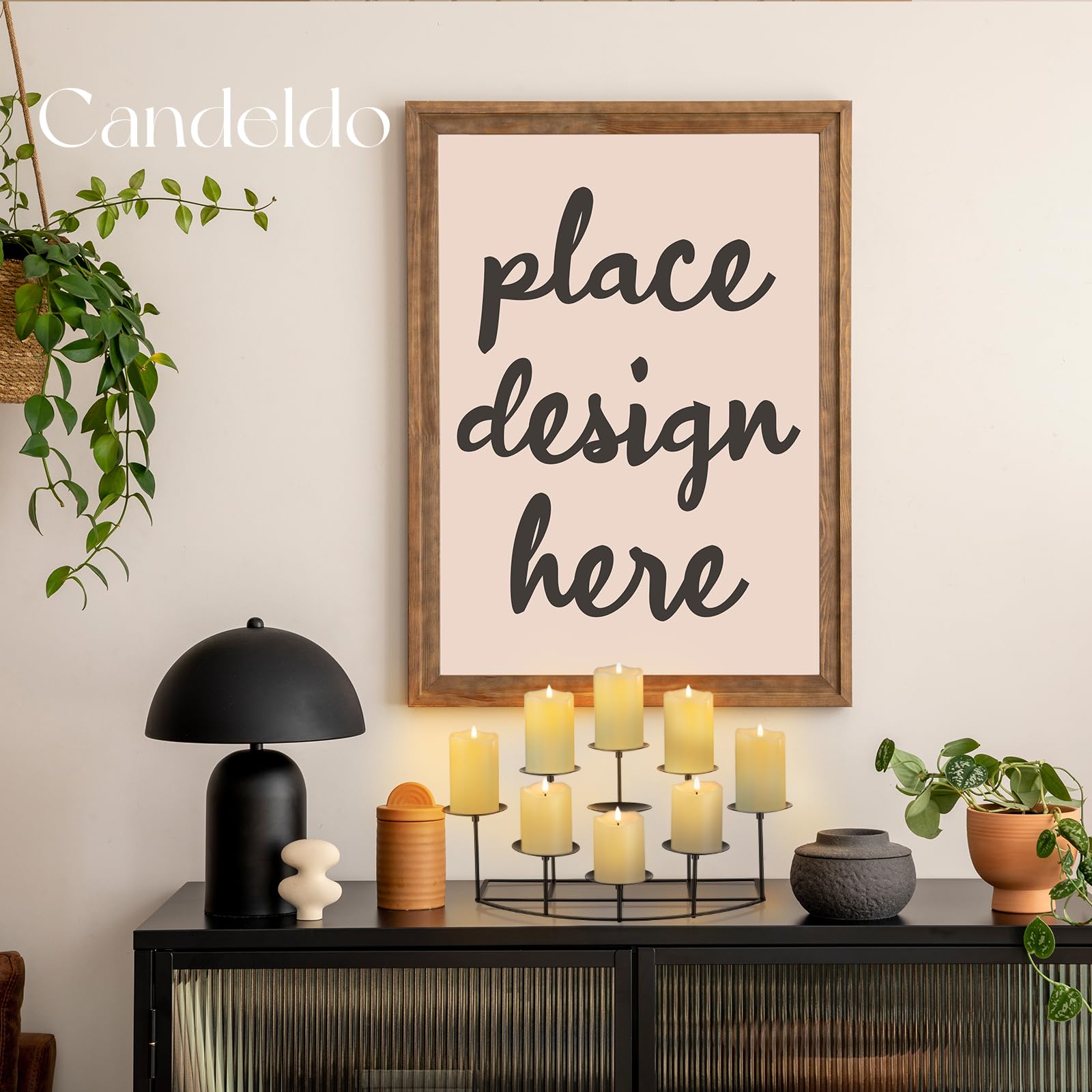 Candeldo styled on dining table showing centerpiece use and decorative versatility
