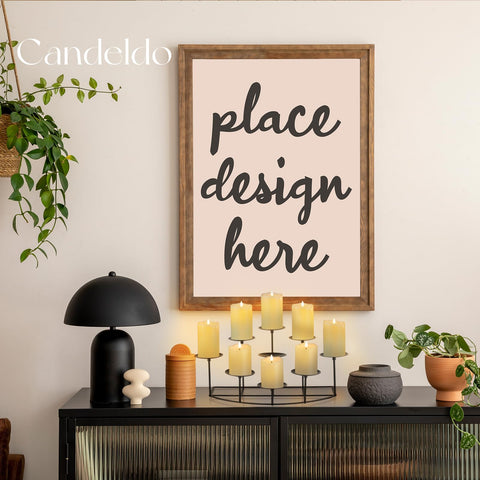 Candeldo styled on dining table showing centerpiece use and decorative versatility