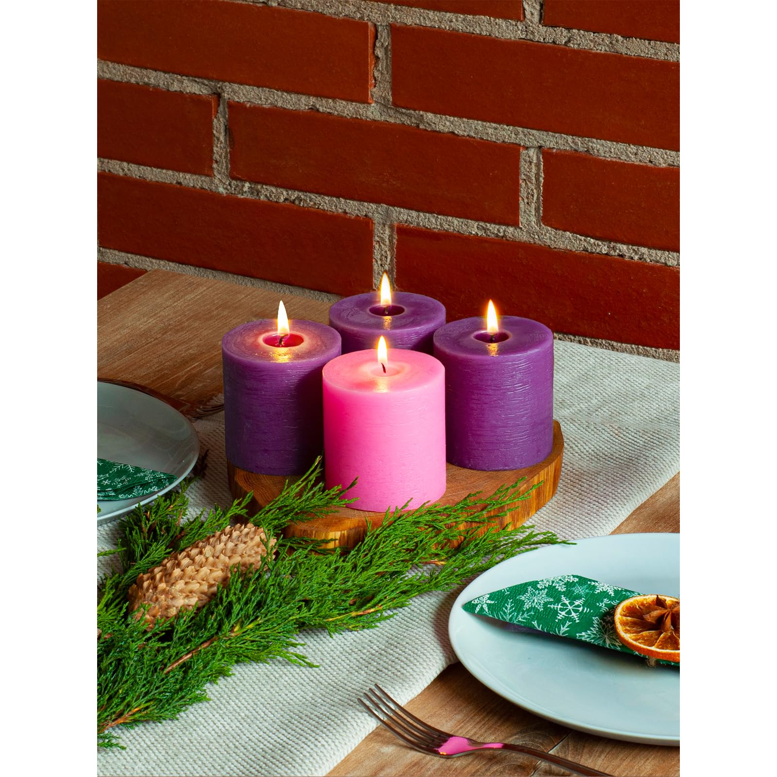 CANDWAX installed in an advent wreath creating warm focal lighting for gatherings