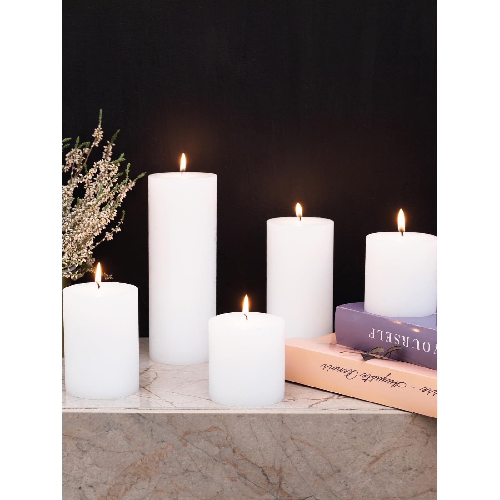 CANDWAX single pillar in brass holder demonstrating elegant display and surface protection