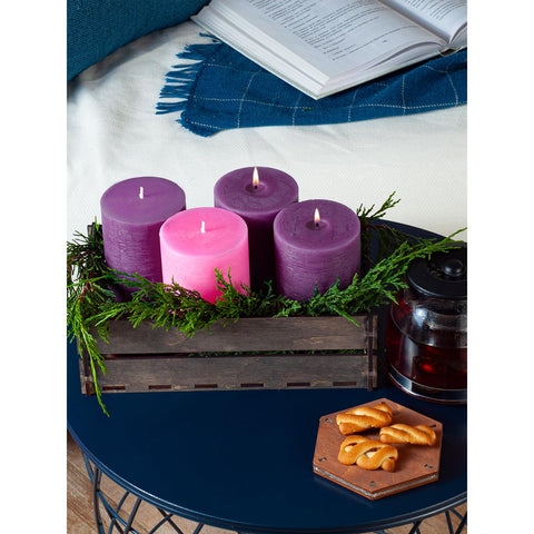 CANDWAX inside a lantern outdoors illustrating protected flame and decorative use