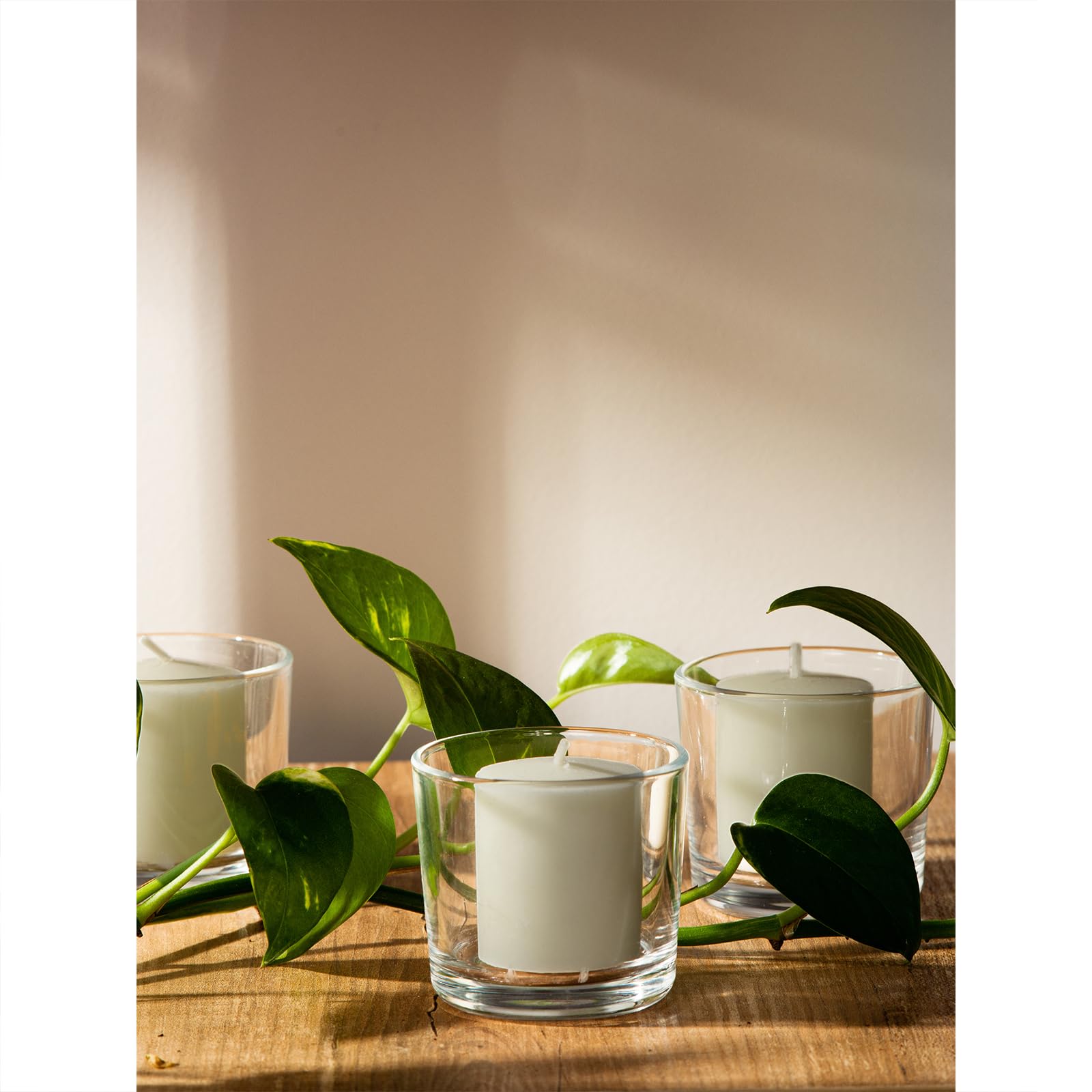 CANDWAX stored votives neatly arranged for long-term use