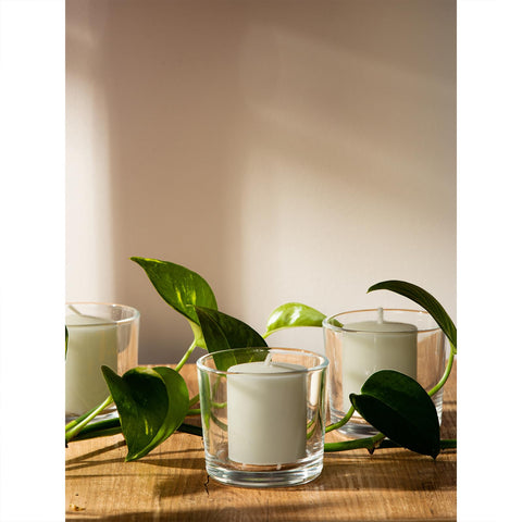 CANDWAX stored votives neatly arranged for long-term use