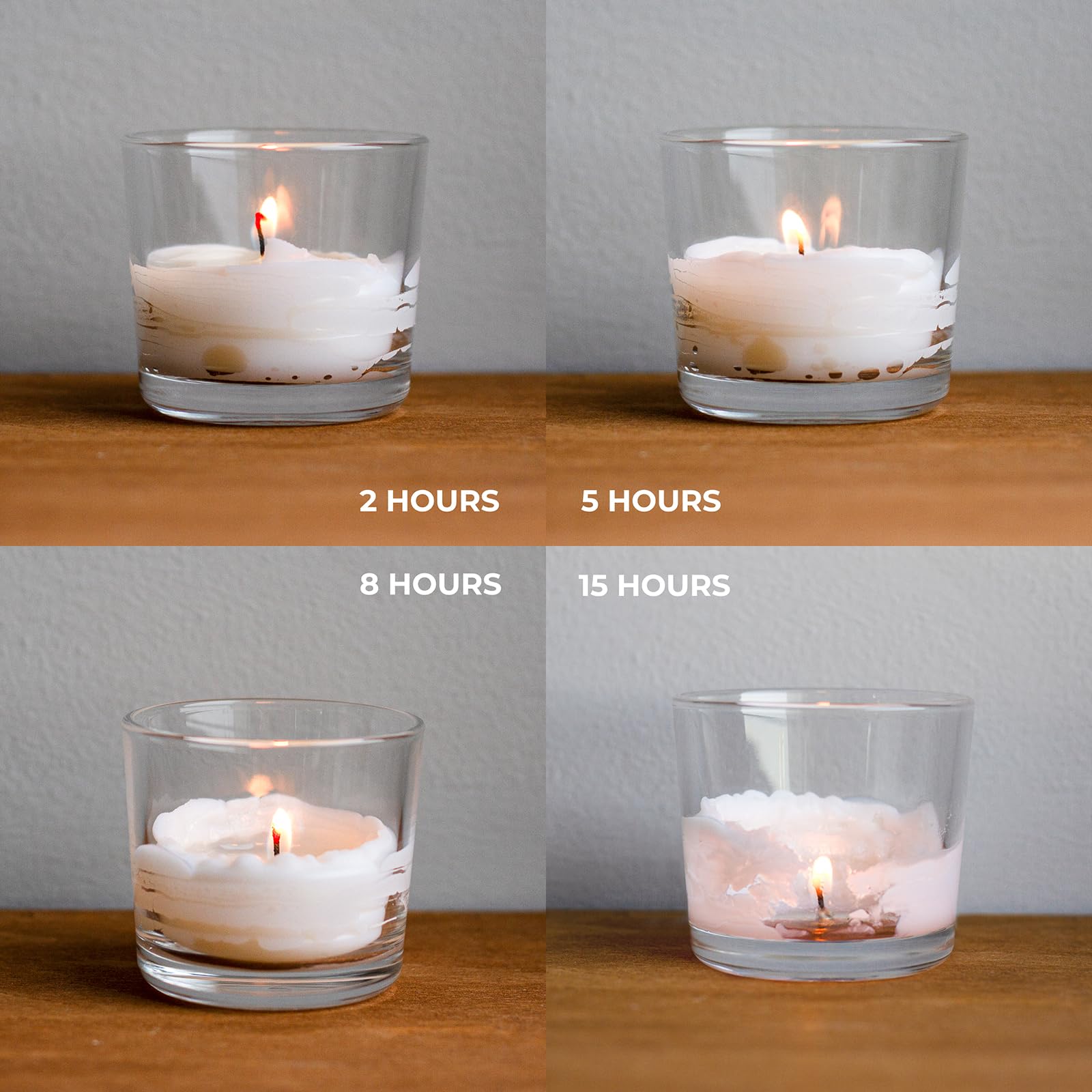 CANDWAX tabletop centerpiece with votives creating soft ambiance