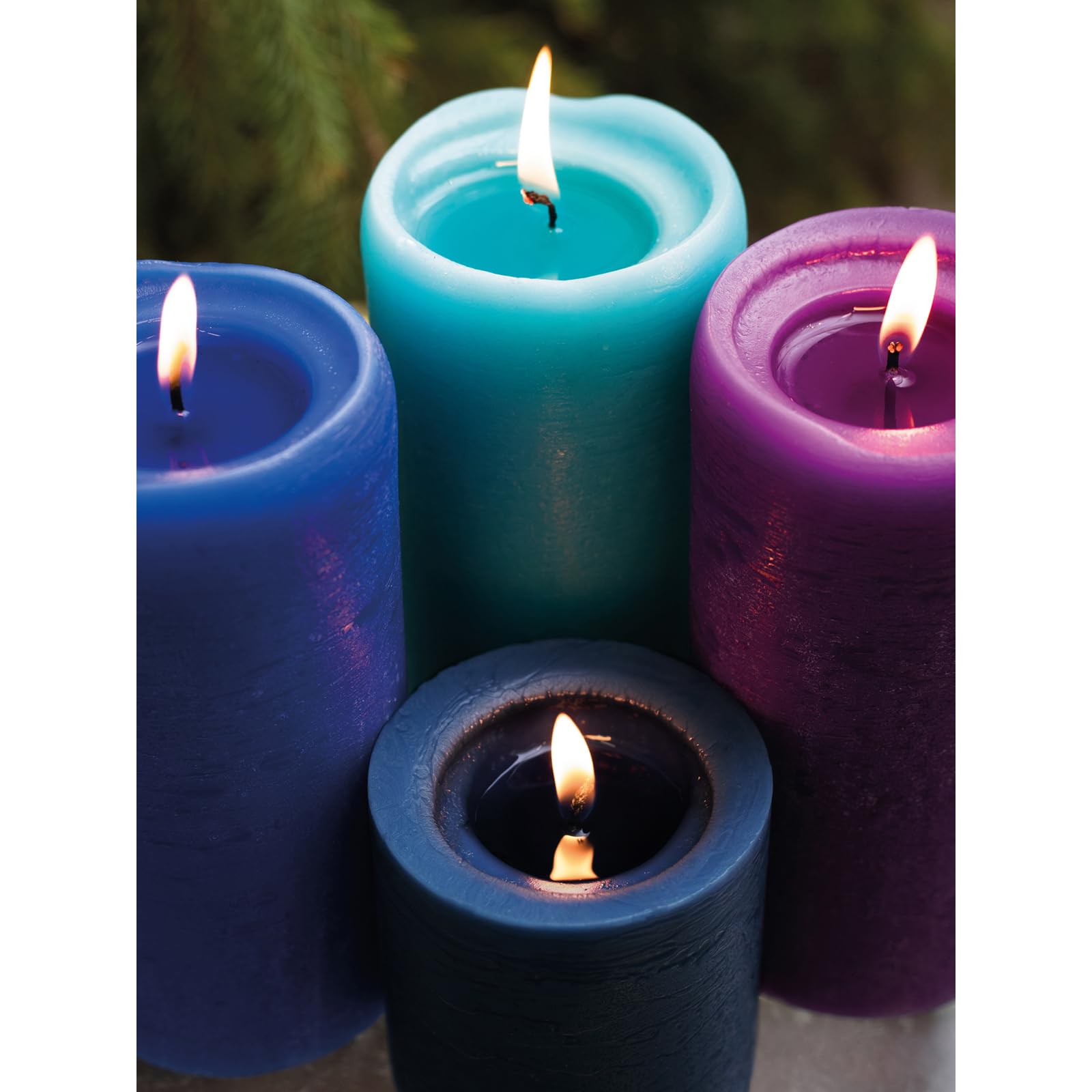 CANDWAX navy pillars lining a wedding aisle showing elegant, fragrance-free atmosphere