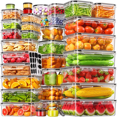 Canfanni front view of full 70-piece set showing containers and lids — saves time