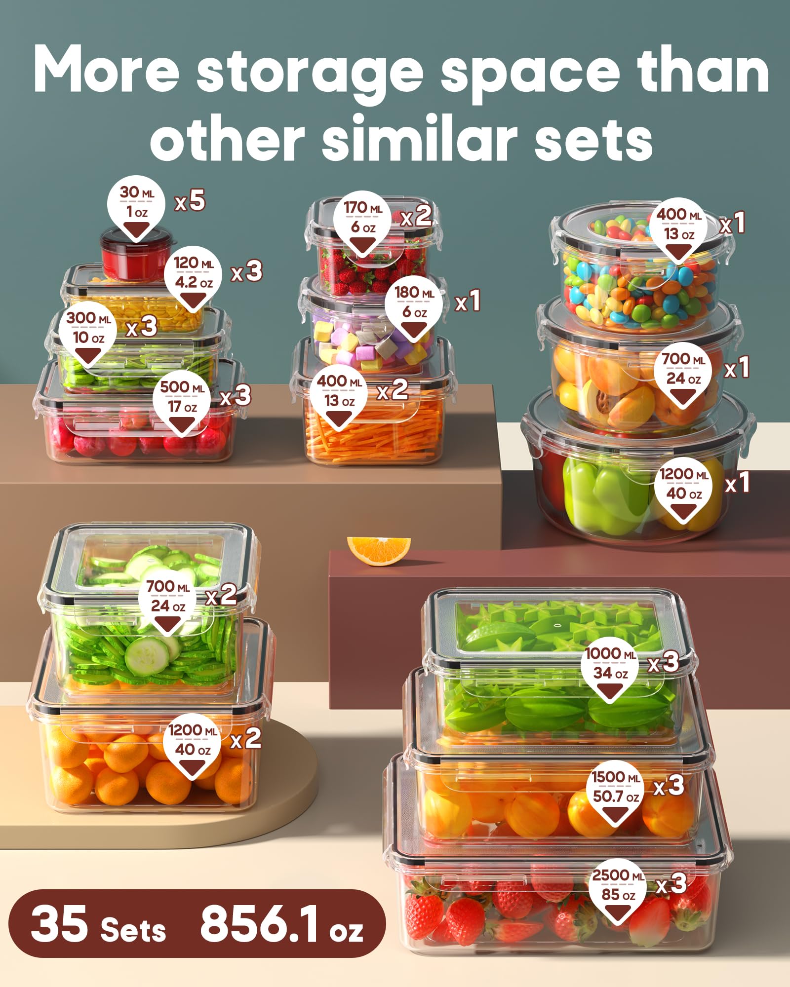 Canfanni nested containers stacked to show compact storage — maximizes space