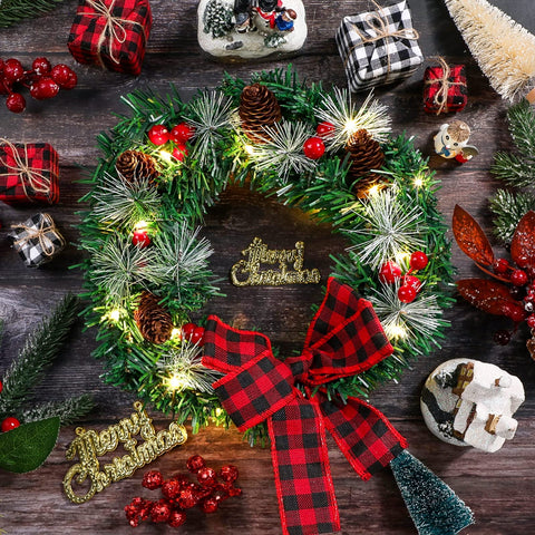Canlierr LED wreath lit at night enhancing visibility and cheer
