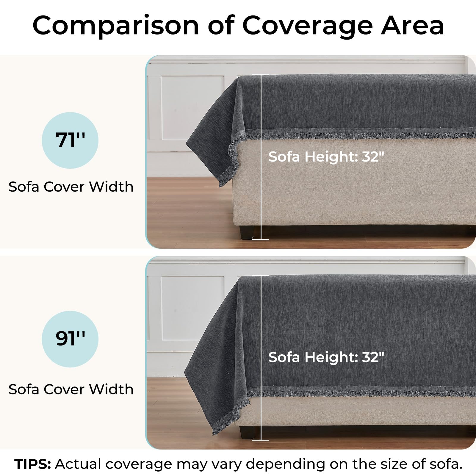 CAPALOCA chaise drape detail demonstrating easy tuck installation