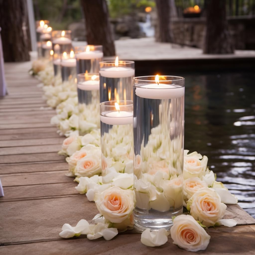 Capaniel candles floating in bathtub enhancing relaxing bath atmosphere