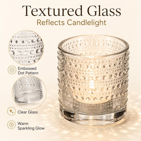 Capaniel single holder lit with tealight creating warm glow