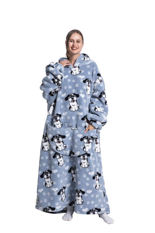 Capecage front view showing oversized fit and long length for full coverage