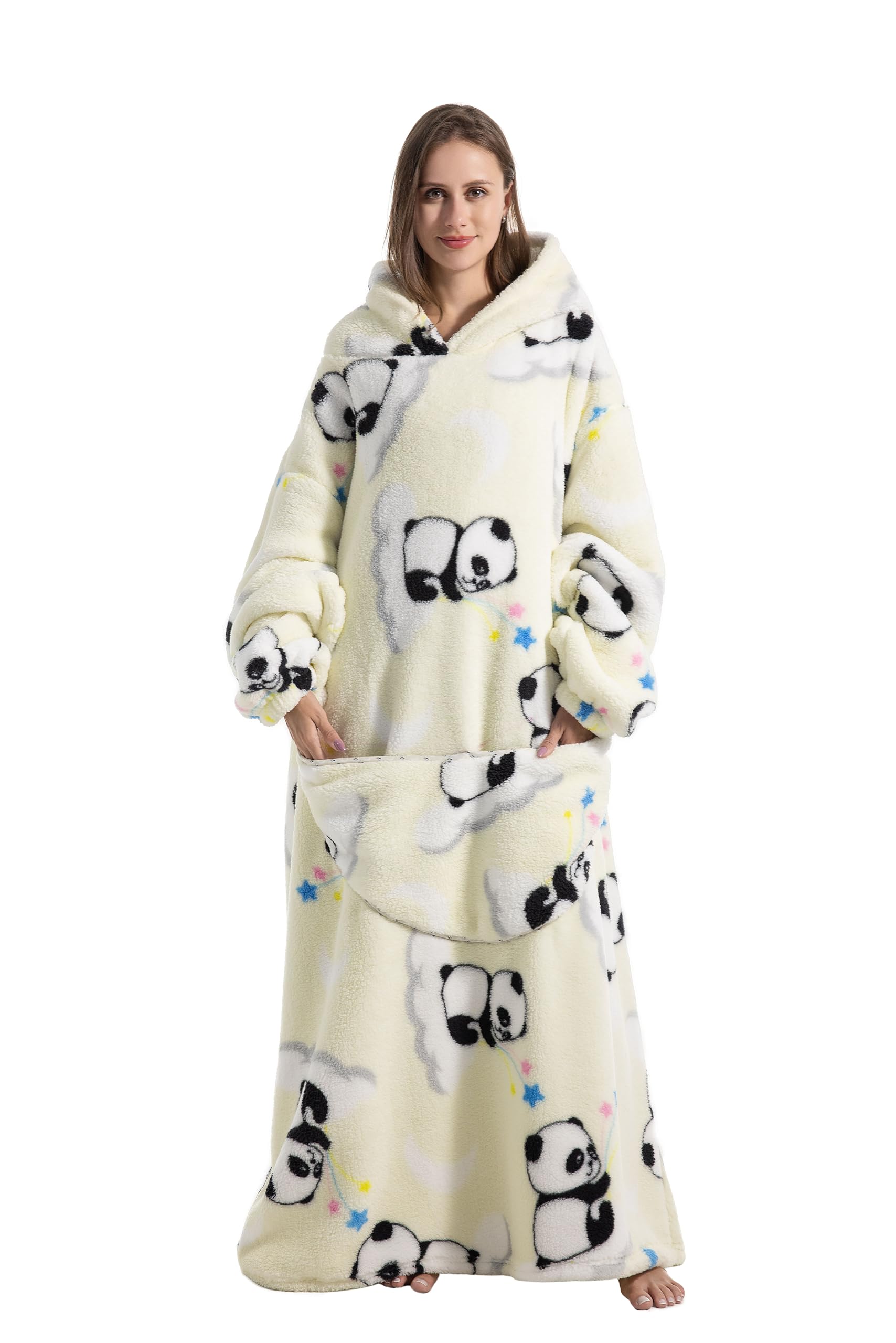 Capecage front view oversized hoodie showing full coverage and easy wearability