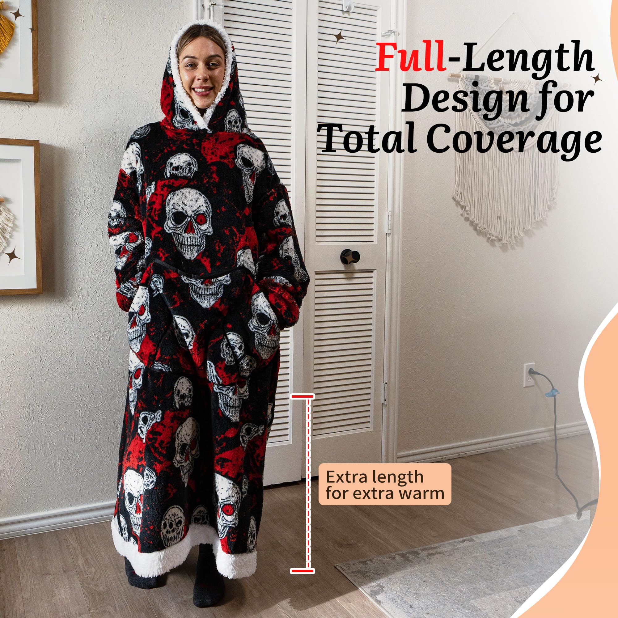 Capecage shown on model for size comparison and proper length benefit