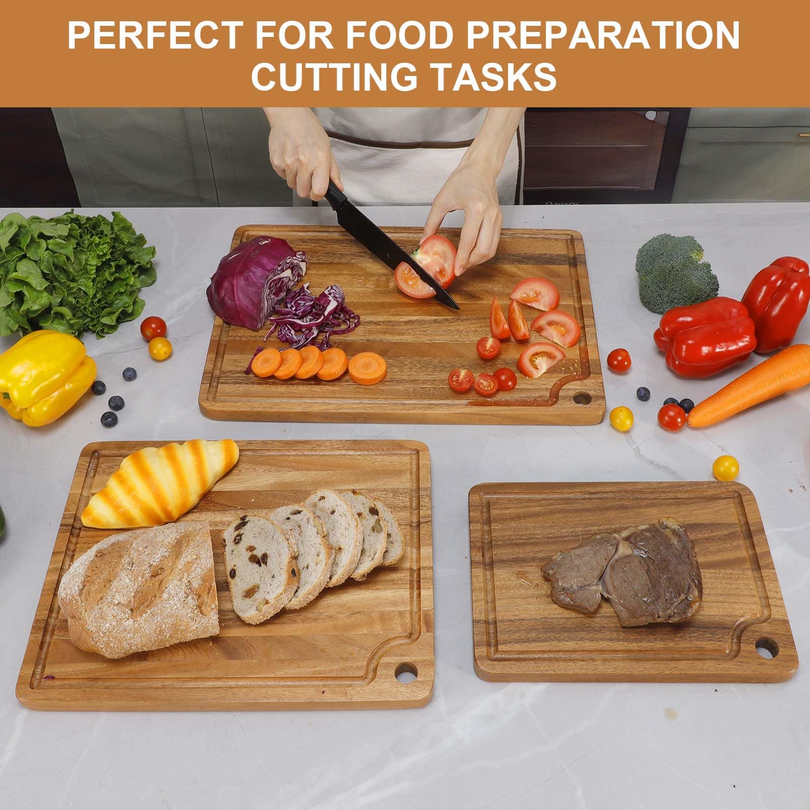 Caperci large 17x12 board laid flat showing usable surface and grain for serving