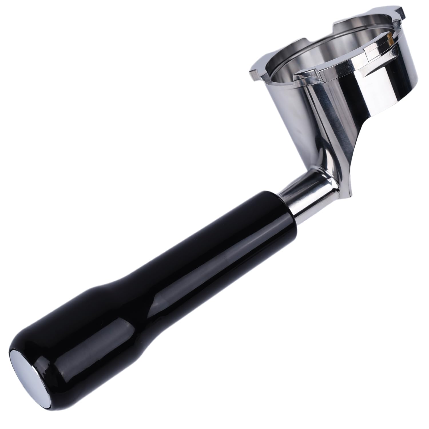 CAPFEI front view of bottomless portafilter showing mount benefit