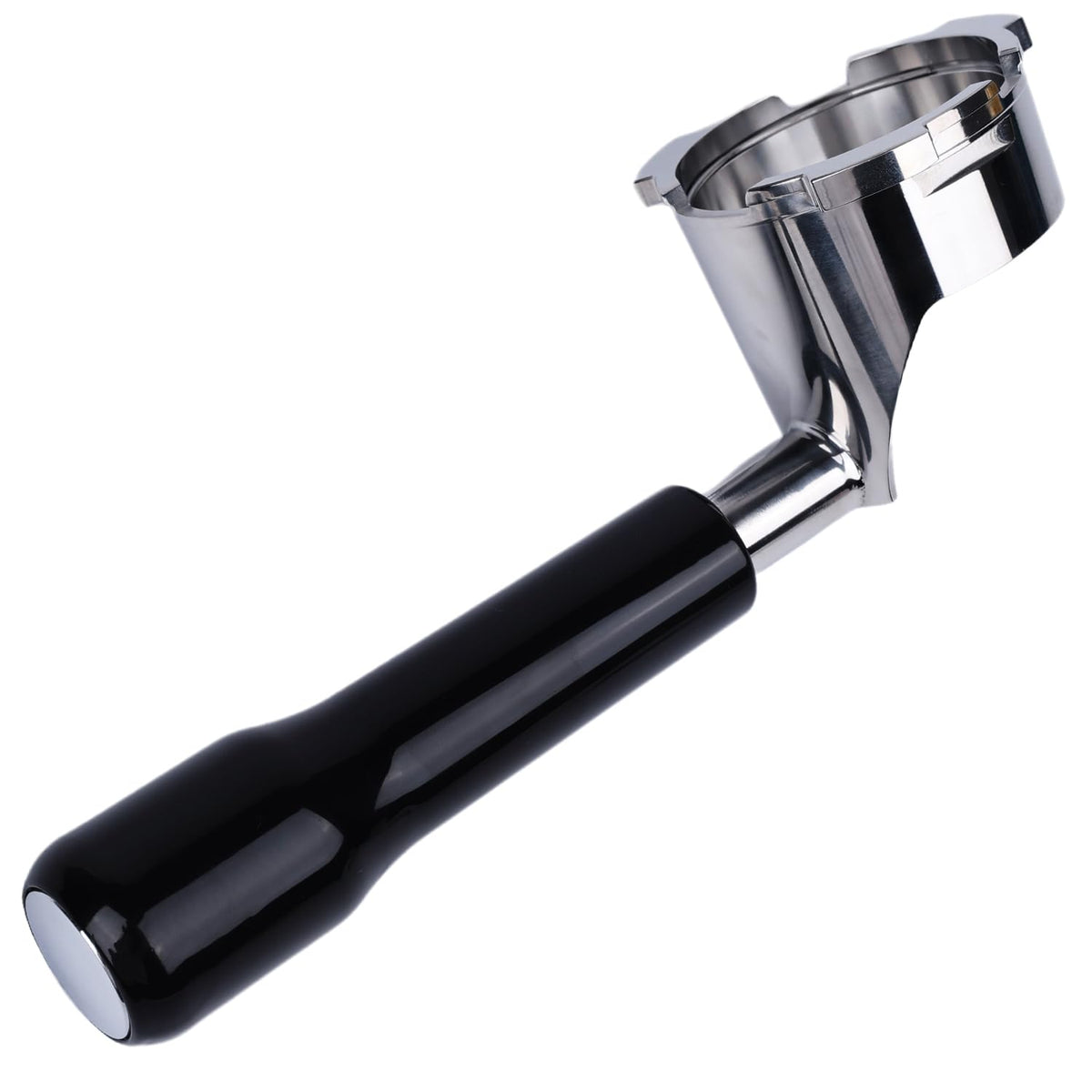 CAPFEI front view of bottomless portafilter showing mount benefit
