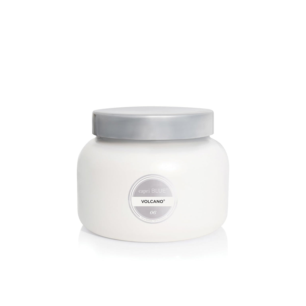 Capri Blue front jar shot showing clean white jar and brand for elegant display