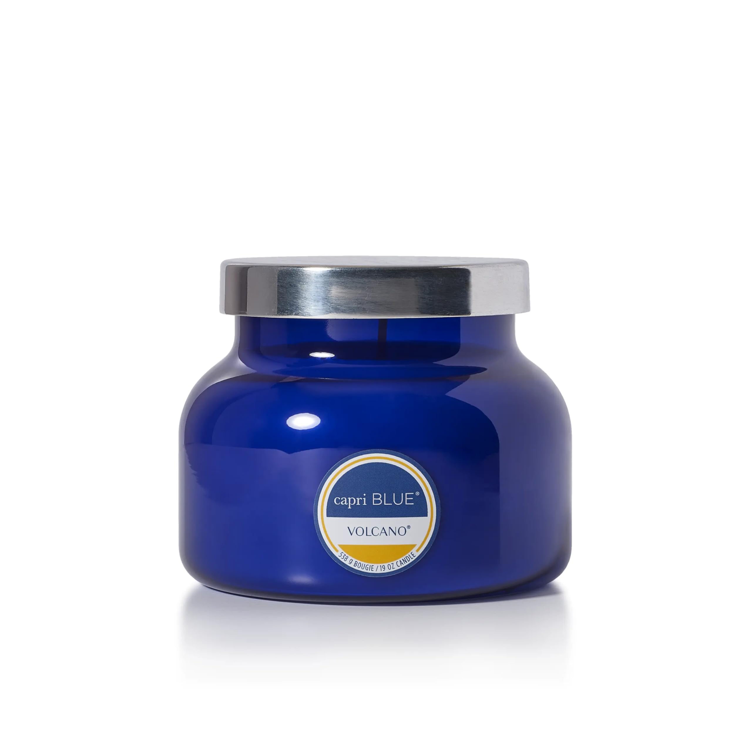 Capri Blue front jar view showing cobalt glass and stylish decor benefit
