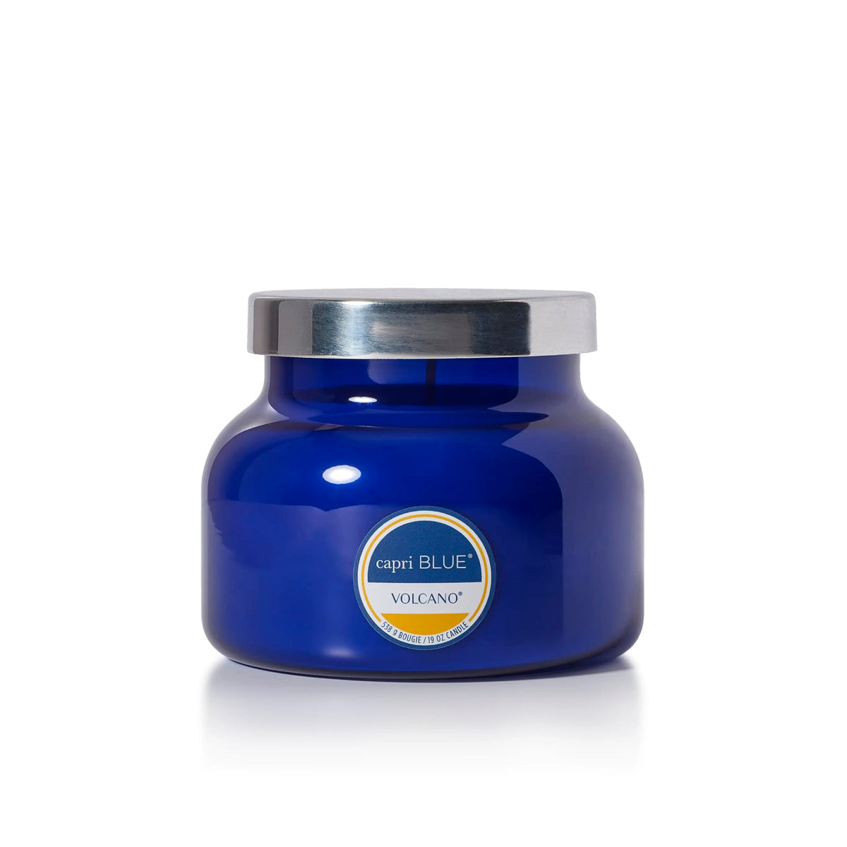 Capri Blue front jar view showing cobalt glass and stylish decor benefit