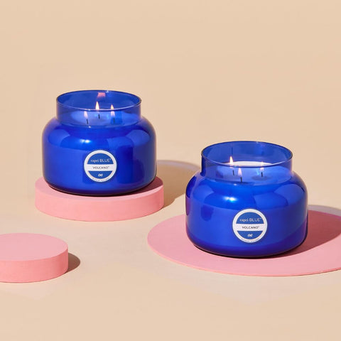 Capri Blue label and logo detail emphasizing premium branding and gift appeal