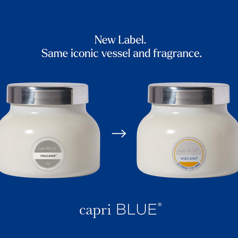 Capri Blue Volcano wick detail shot, highlights clean burn performance