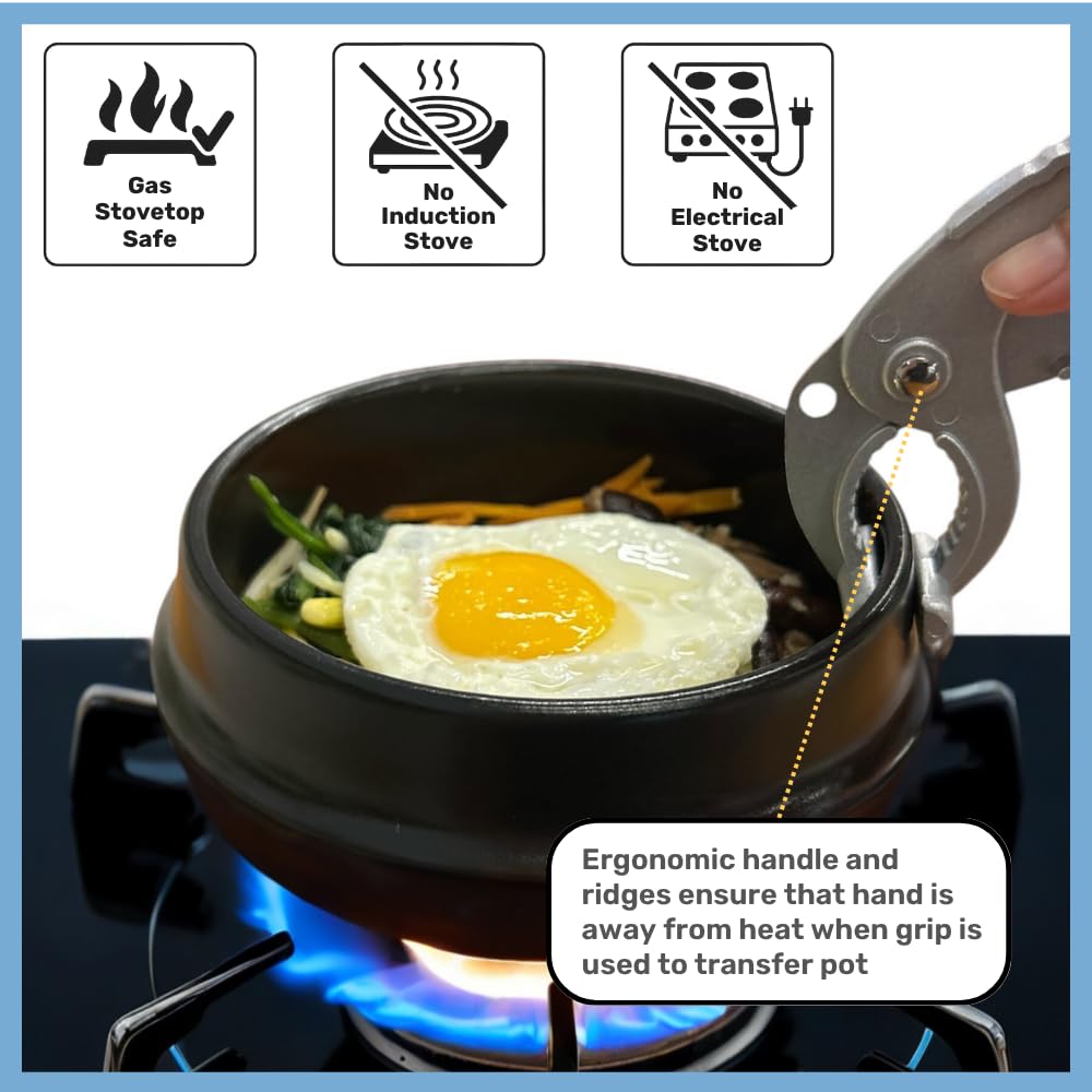 Captain Cranberry dolsot in use with bibimbap sizzling to preserve heat