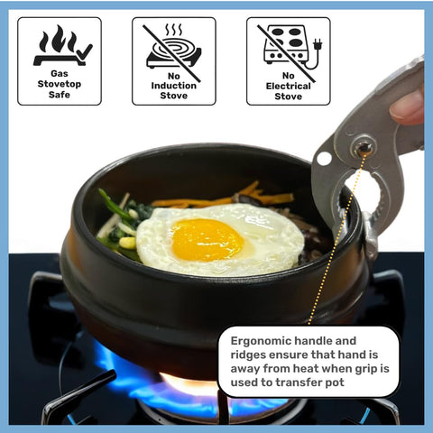 Captain Cranberry dolsot in use with bibimbap sizzling to preserve heat