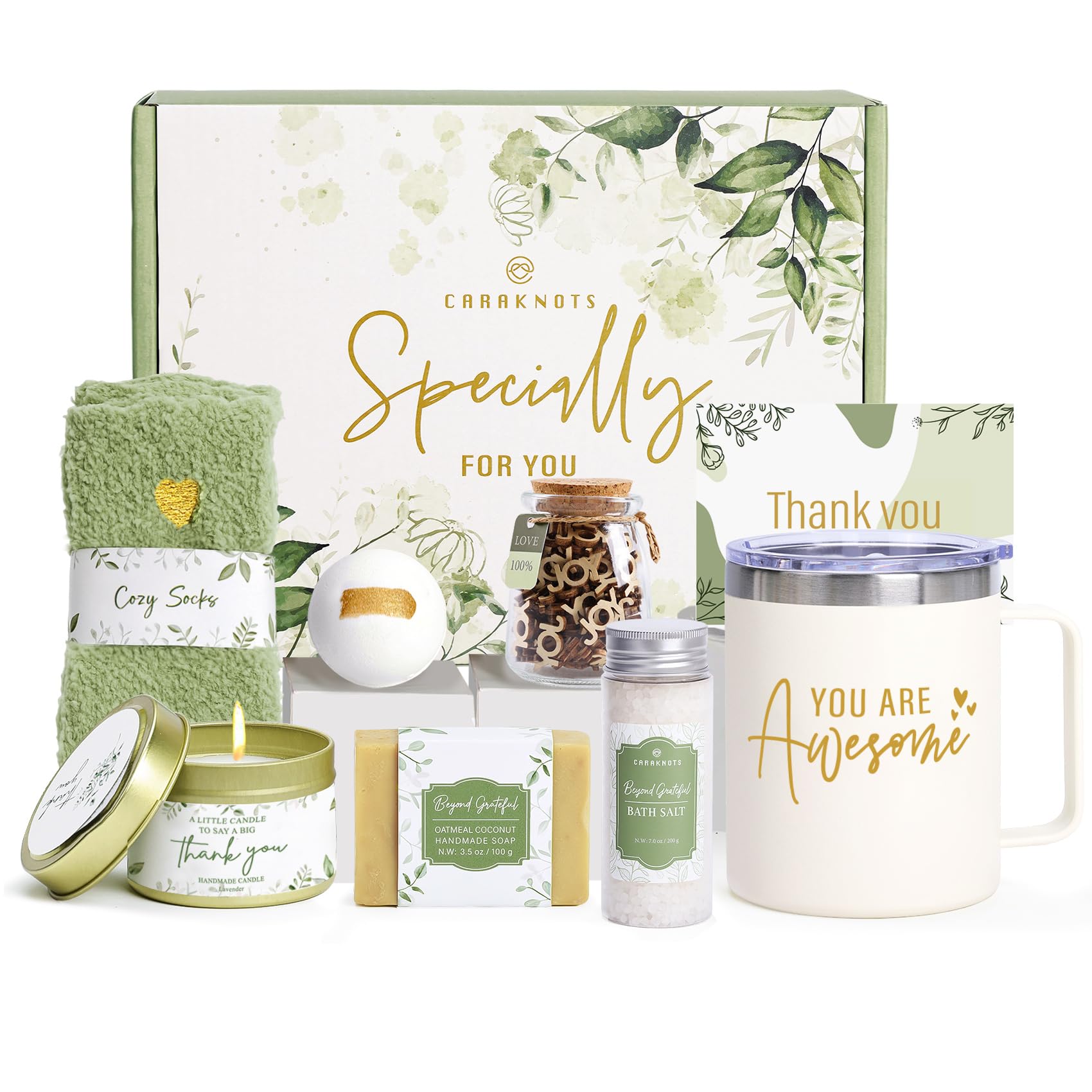 CARAKNOTS sage green box front view showing premium ready-to-gift presentation