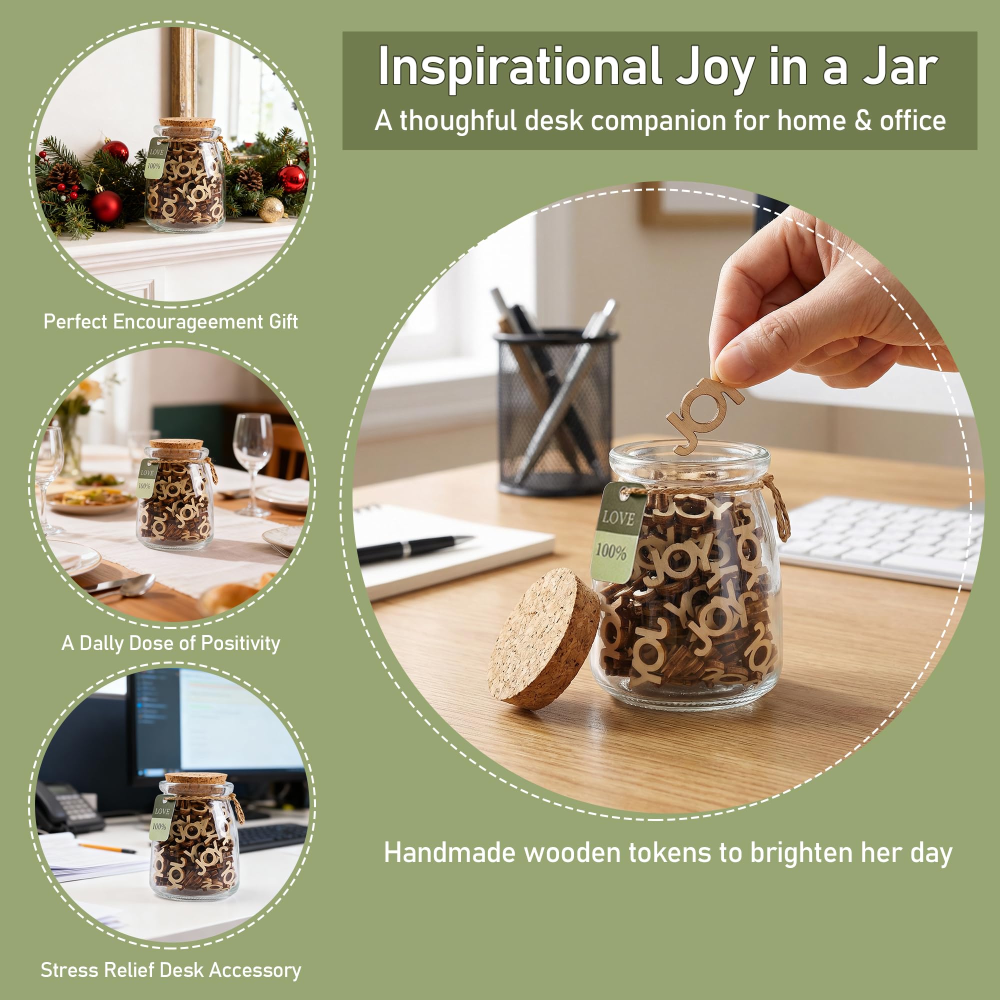 CARAKNOTS Joy Jar with wooden tokens close-up offering mindful encouragement