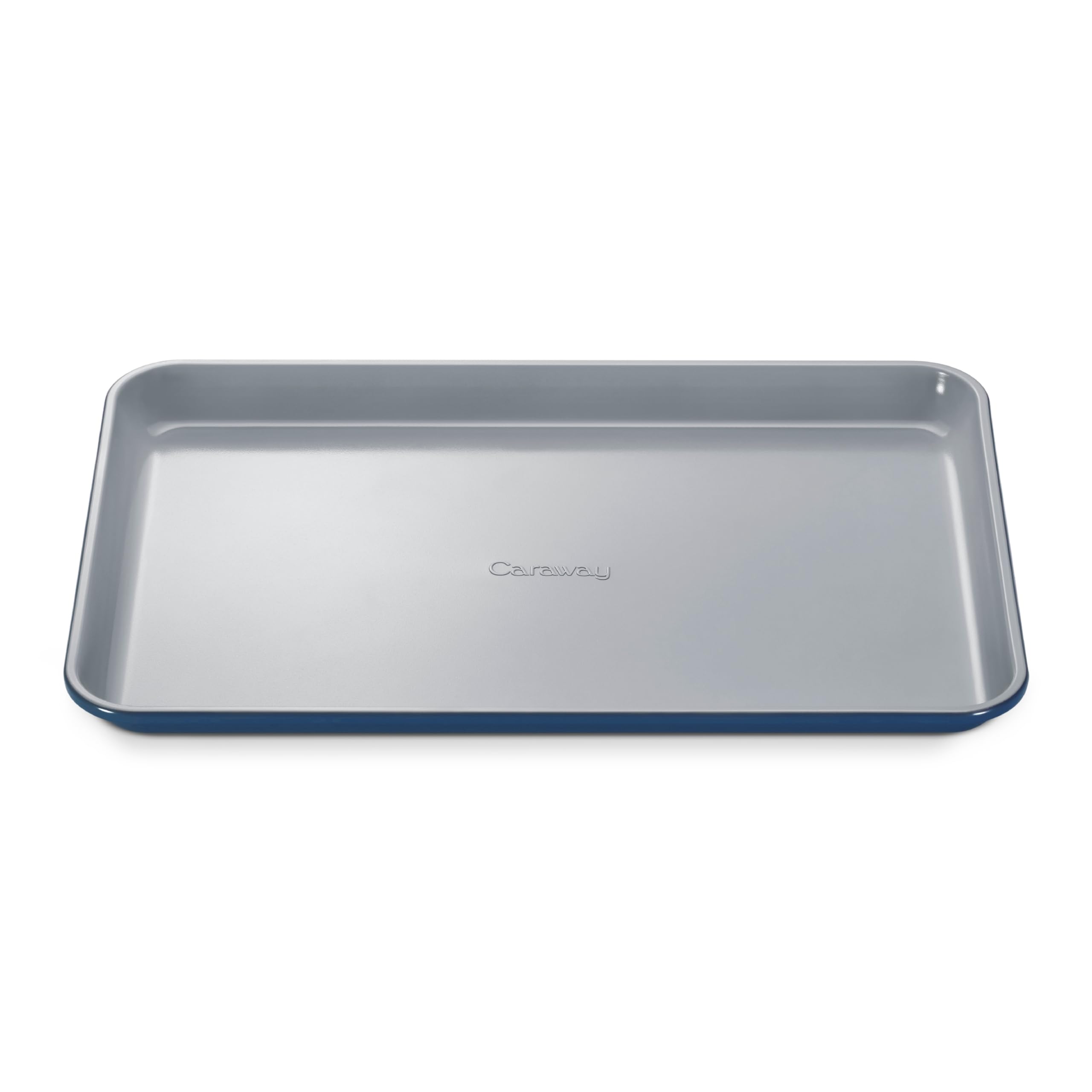 Caraway baking sheet front view showing clean non-stick surface and sleek design benefit easy use