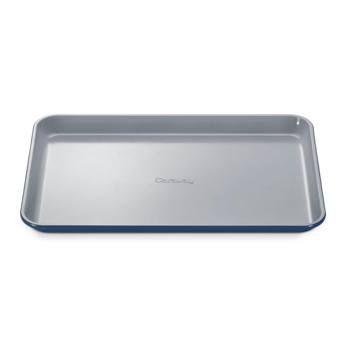 Caraway baking sheet front view showing clean non-stick surface and sleek design benefit easy use