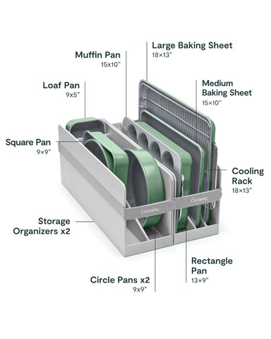Caraway large baking sheet with handles showing safe transfer and even browning benefit