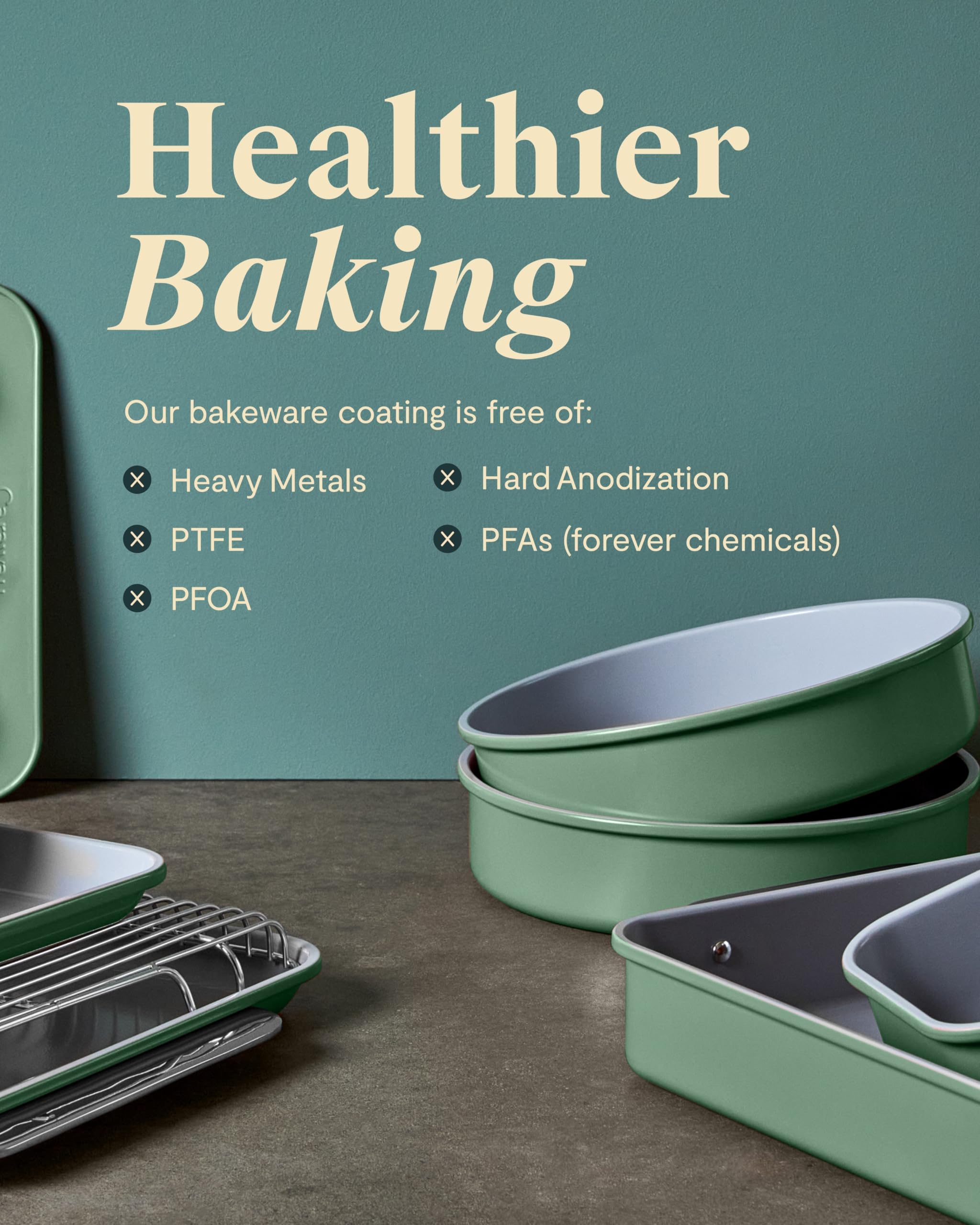 Caraway stainless cooling rack detail showing airflow for faster cooling and crisping benefit