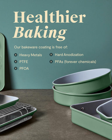 Caraway stainless cooling rack detail showing airflow for faster cooling and crisping benefit