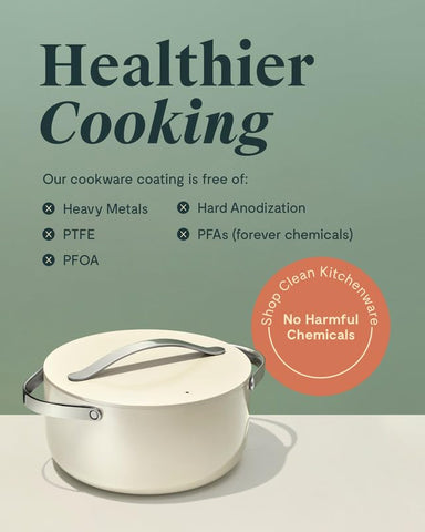 Caraway beside plate shows 6.5 qt scale and family meal benefit