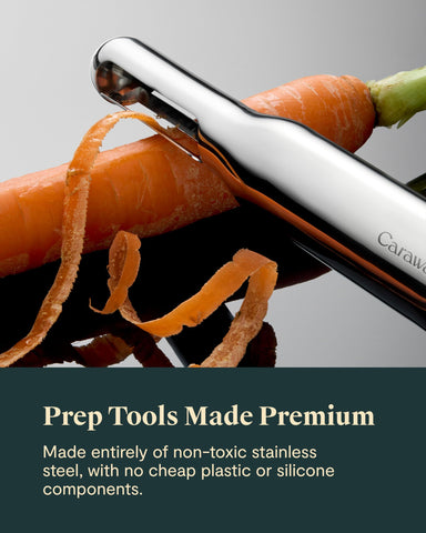 Caraway garlic press crushing cloves cleanly to save time and reduce waste