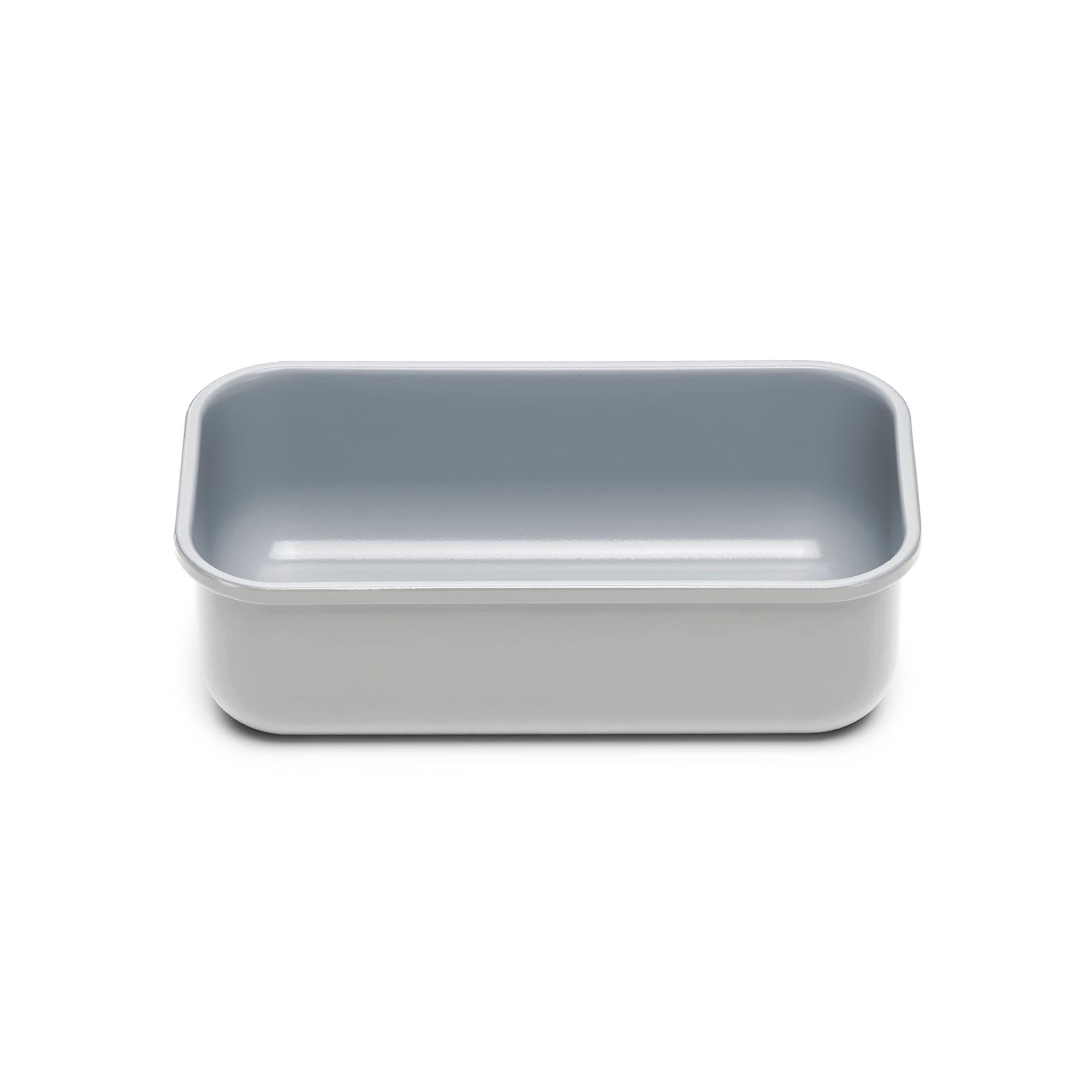 Caraway loaf pan front view showing sleek shape and easy-release benefit