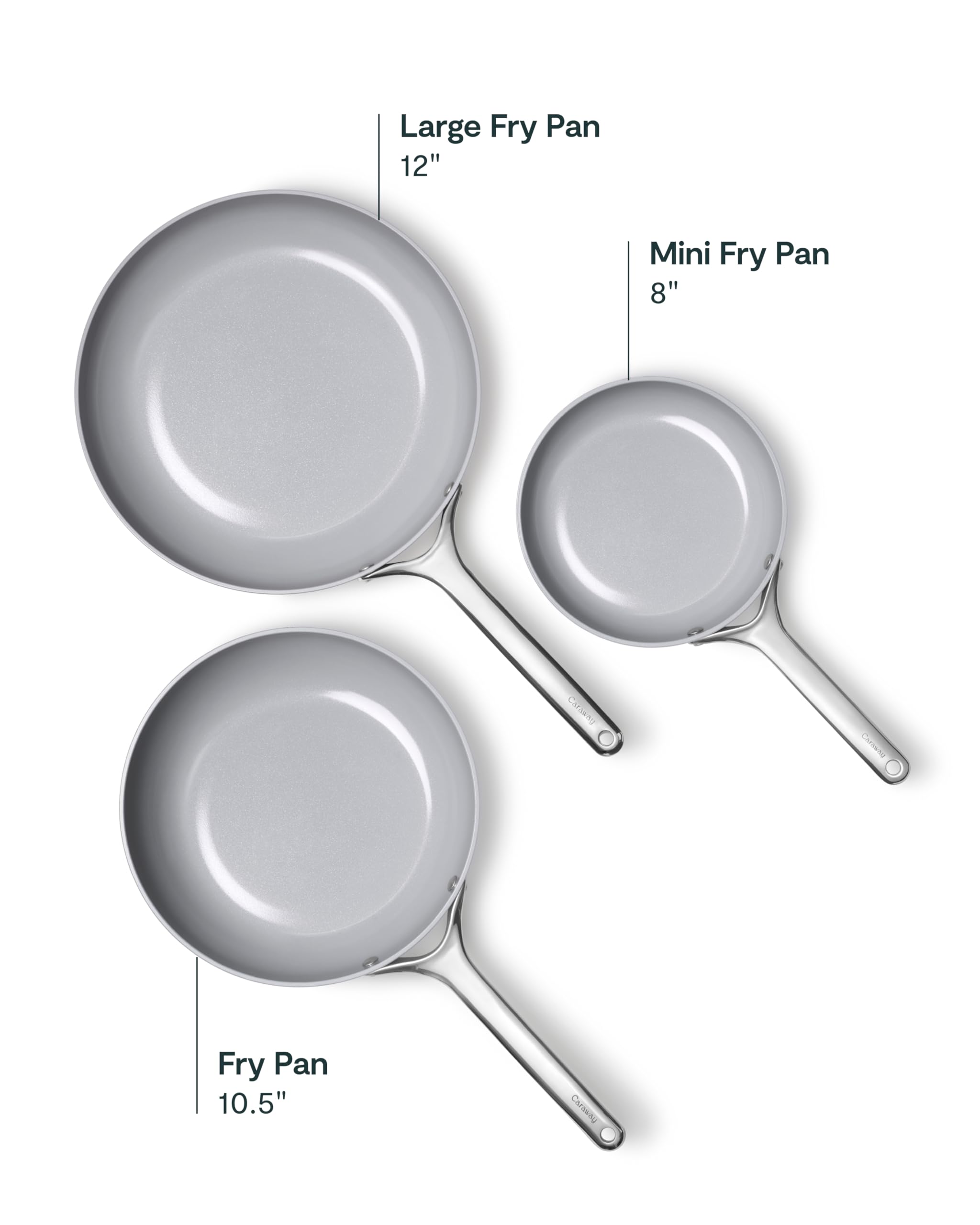 Caraway mini fry pan handle close-up highlighting ergonomic grip for confident control